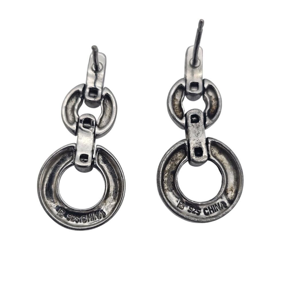 Ross Simons Sterling Silver 925 Interlocking Circle Dangle Earrings - Picture 2 of 8